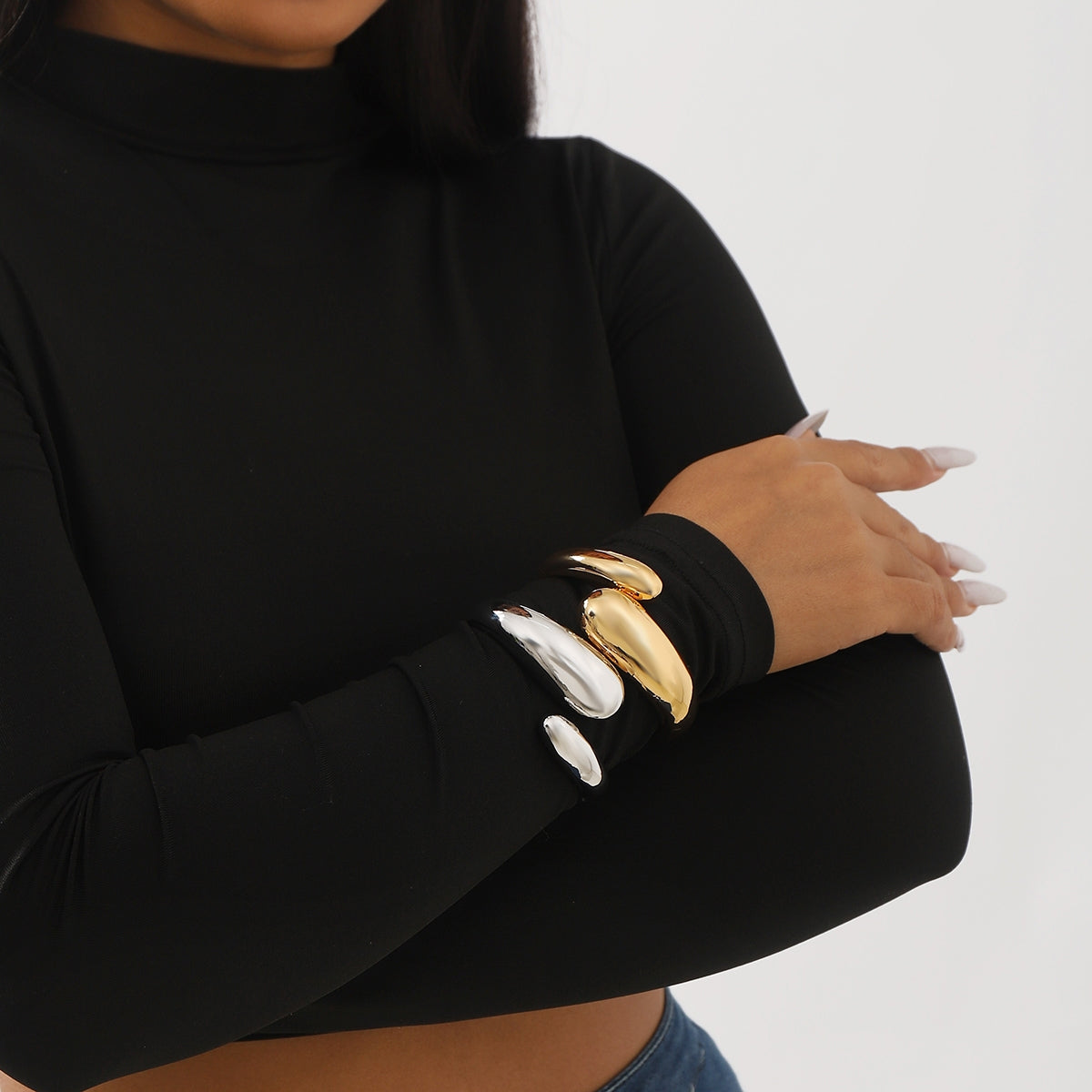 Modern Minimalist Open Cuff Alloy Women's Bangle Bracelet