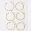 Modern Unisex Metallic Bracelet Set - 6 Piece Gold Collection