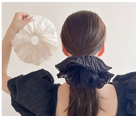 Modern Solid Color Pleated Hair Tie and Head Rope Set