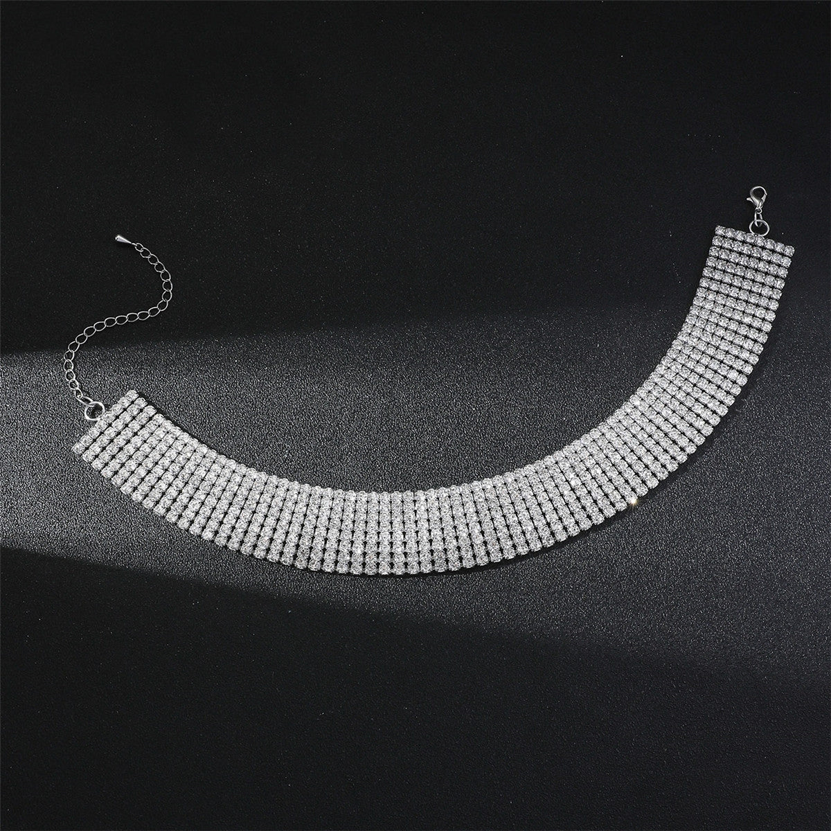 Modern Rhinestone Multi-Row Choker Necklace for Women