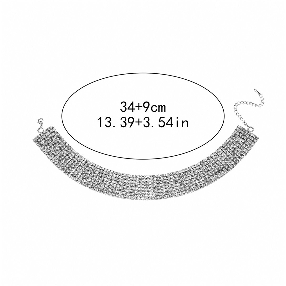 Modern Rhinestone Multi-Row Choker Necklace for Women