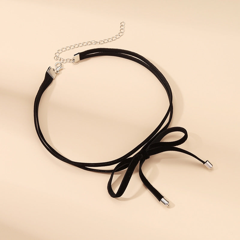 Modern Gothic Bow Knot PU Leather Women's Choker Necklace