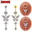 Modern Streetwear Butterfly Rhinestone Stainless Steel Belly Ring