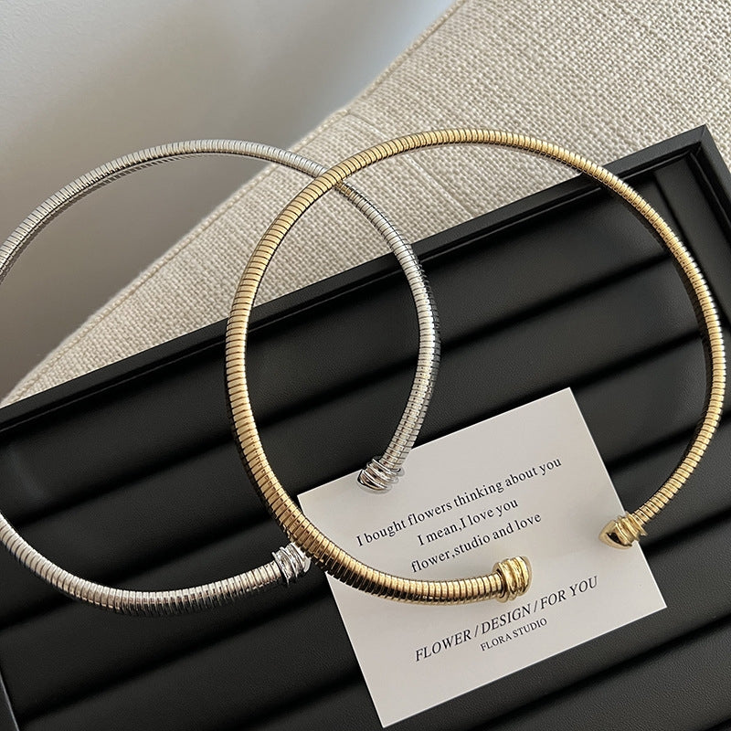 Modern Alloy Vertical Stripe Women's Choker Necklace