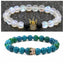 Moonstone Frosted Crown Beaded Couple Bracelet