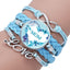 Mother Time Gemstone Multi-layer Braided Leather Bracelet