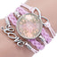 Mother Time Gemstone Multi-layer Braided Leather Bracelet