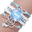 Mother Time Gemstone Multi-layer Braided Leather Bracelet