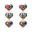 Multi-layer Heart-shaped Alloy Crystal Long Earrings