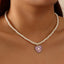European American Style Pearl Necklace with Creative Retro Gradient Heart Design