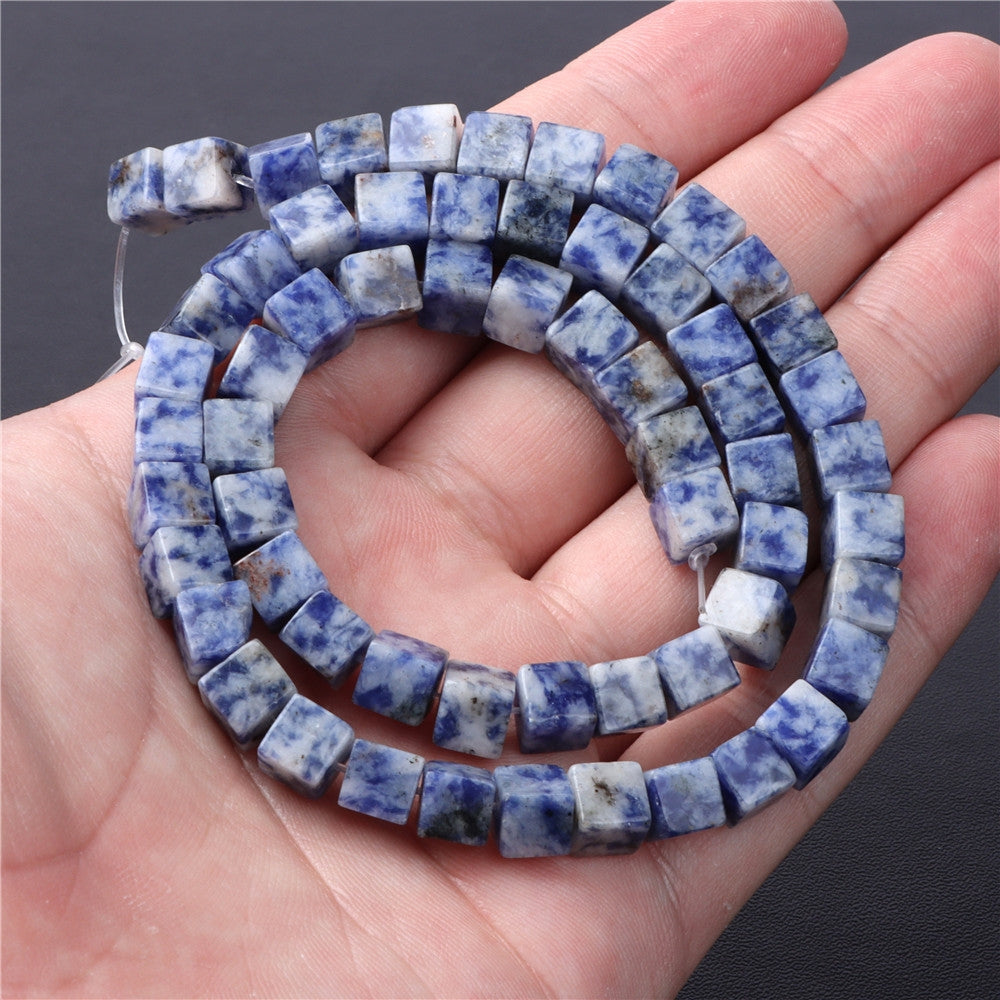 Natural Blue Dots Spacer and Abacus Beads for DIY Jewelry Making