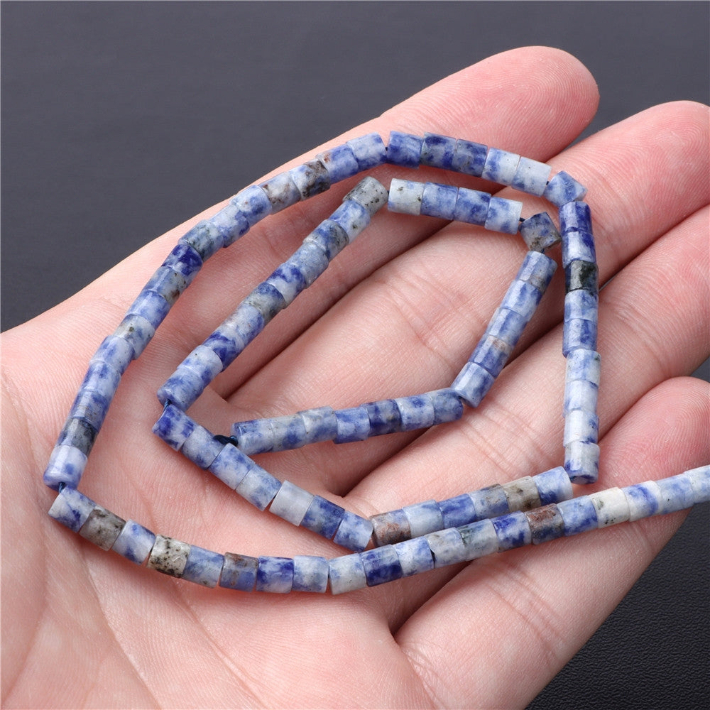 Natural Blue Dots Spacer and Abacus Beads for DIY Jewelry Making