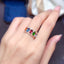 Natural Multi-Gemstone Crystal Adjustable Ring for Women