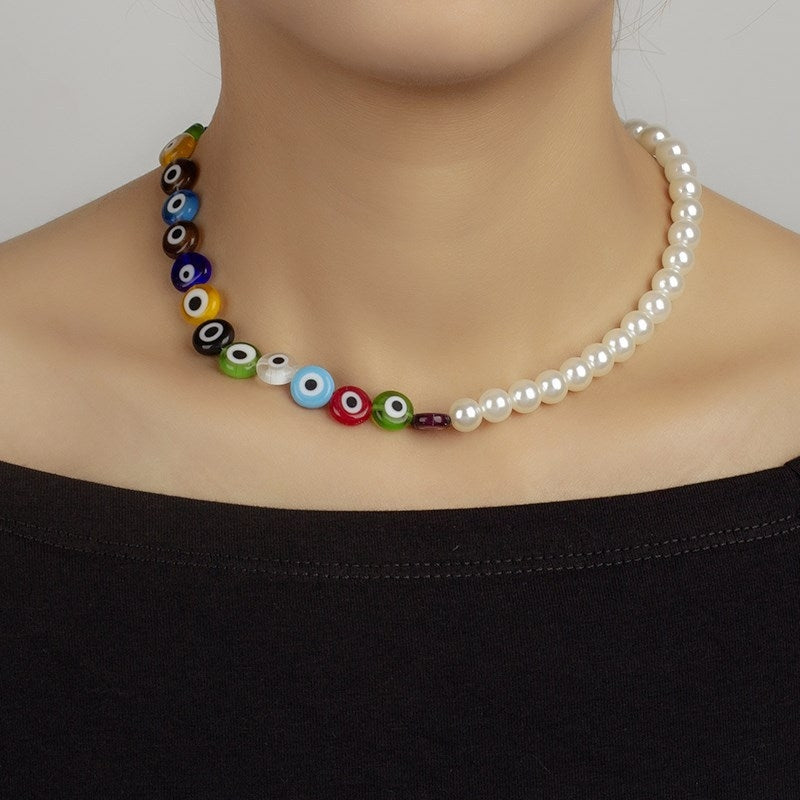 New Pearl Devil's Eye Choker Necklace