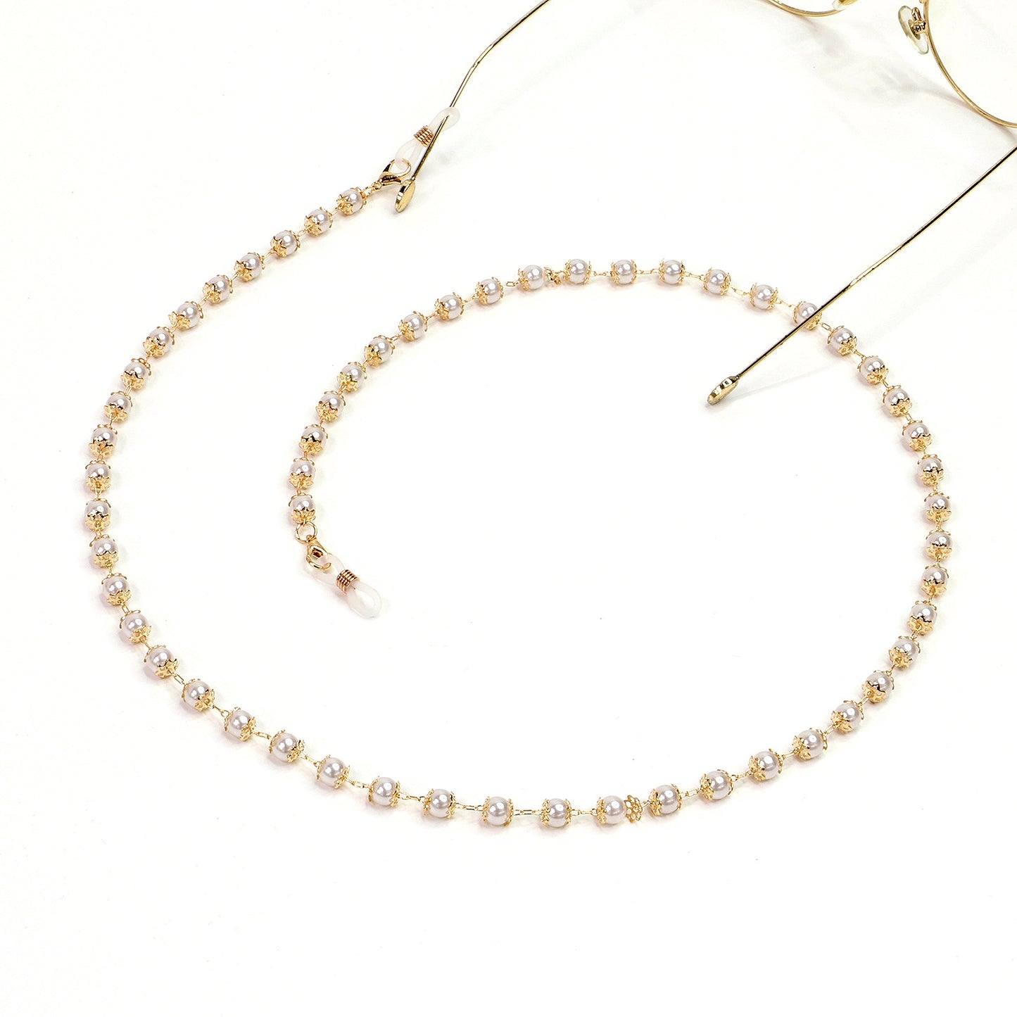 6mm Pearl Gold Glasses and Sunglasses Chain Necklace Anti-Lost Strap