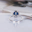 Royal Blue Multi-Diamond Zircon Copper Ring for Women