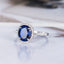 Royal Blue Multi-Diamond Zircon Copper Ring for Women