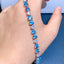 Blue Topaz Aquamarine Copper Bracelet with High Carbon Zircon Clasp