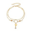 Butterfly Tassel Pendant Double-Layer Anklet for Women - Summer Beach Jewelry