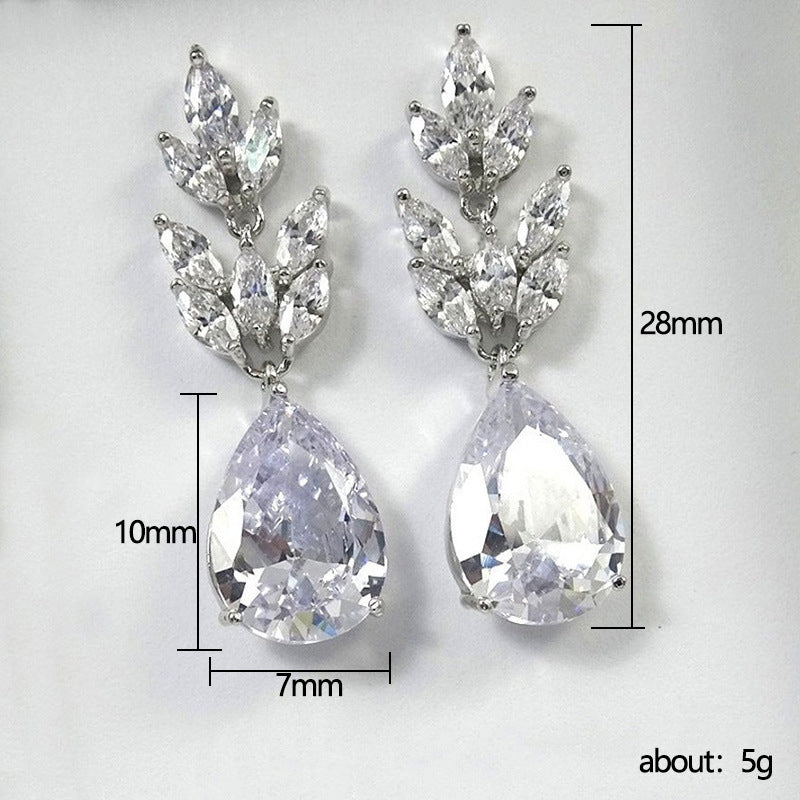 Elegant Bridal Pear-Shaped Zircon Drop Earrings for Women