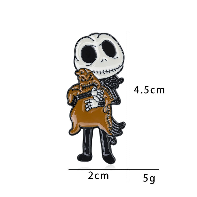 European American Dripping Skull Brooch Zinc Alloy Clothing Bag Accessories