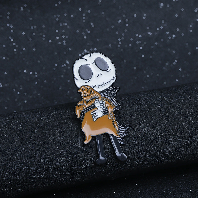 European American Dripping Skull Brooch Zinc Alloy Clothing Bag Accessories