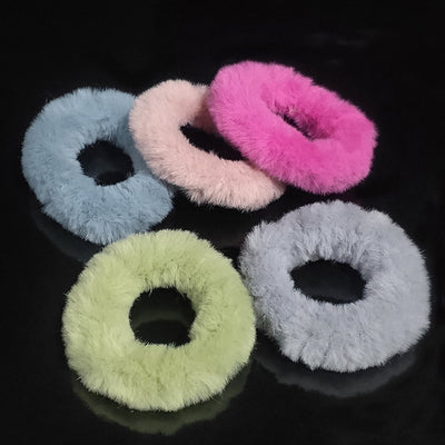 Candy Color Plush Seamless Hair Band - High Elasticity Autumn & Winter Hair Accessories