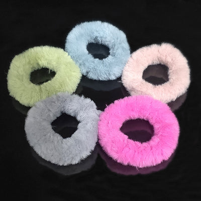 Candy Color Plush Seamless Hair Band - High Elasticity Autumn & Winter Hair Accessories
