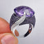 New Classic Purple Zircon Ladies Copper Ring Jewelry