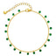 18k Gold Plated Green Zircon Anklet - French Summer Vacation Style