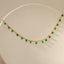 18k Gold Plated Green Zircon Anklet - French Summer Vacation Style