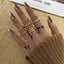 Creative Retro Hollow Zircon Black Joint Ring Set - 10 Pieces