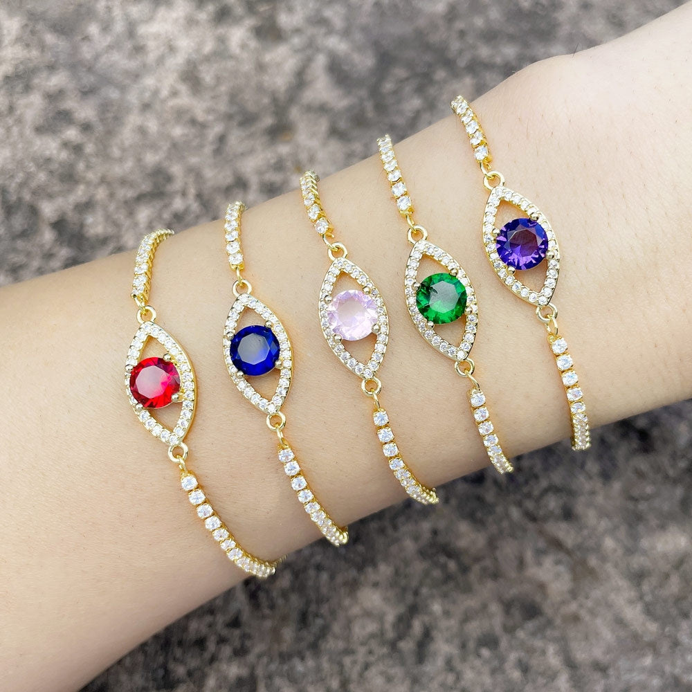 Adjustable Zircon Evil Eye Bracelet 2023 Trendy Fashion