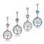 Diamond-Encrusted Lucky Tree Surgical Steel Navel Ring