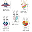 Rainbow Heart-Shaped Pendant Necklace Set for Friends and Couples