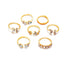 New Fashion Diamond Butterfly Flower 7-Piece Vintage Crystal Ring Set