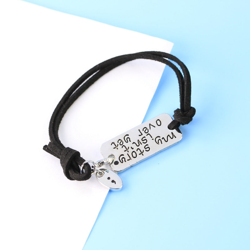 New Fashion  Letters My Story Isn't Over Yet Lettering Alloy Inspirational Bracelet Wholesale Nihaojewelry