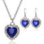 Ocean Heart Gemstone Necklace and Earring Set