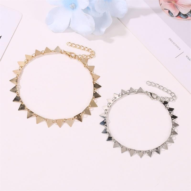 Geometric Triangle Punk Style Metal Anklet for Women