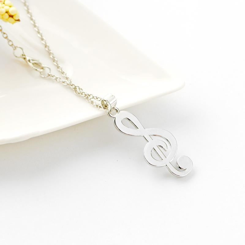 New Fashion Music Note Diamond Pendant Necklace