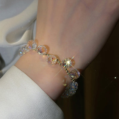 Korean Crystal Ball Adjustable Bracelet for Women - Elegant Summer Jewelry