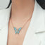 Rhinestone Butterfly Pendant Necklace - Fashion Statement Choker for Women