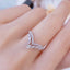 New Fashion V-Shaped Zircon Princess Engagement Copper Ring