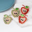 New Apple Fruit Diamond Stud Earrings Wholesale