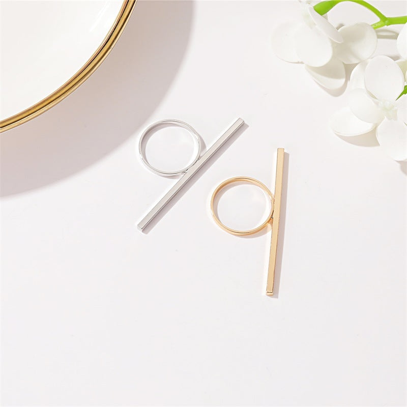 Geometric Statement Women's Long Ring - Minimalist and Bold Design