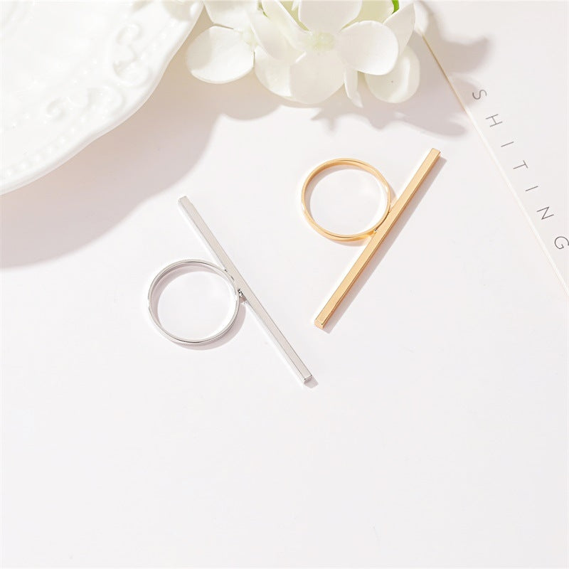 Geometric Statement Women's Long Ring - Minimalist and Bold Design