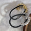 Golden Silver Chain Pearl Hair Tie - Retro U-Shaped Alloy Ponytail Band