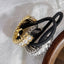 Golden Silver Chain Pearl Hair Tie - Retro U-Shaped Alloy Ponytail Band