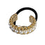 Golden Silver Chain Pearl Hair Tie - Retro U-Shaped Alloy Ponytail Band