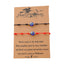 Halloween Demon Eye Braided Bracelet - Red & Blue 7-Knot Adjustable String for Couples